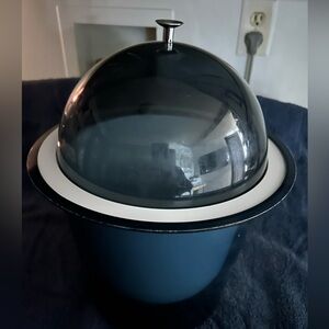 Vintage MCM Blue Lucite Ice Bucket Atomic Blue Retro Barware.